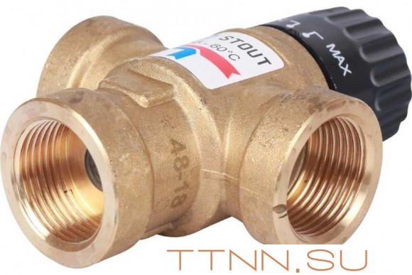 Смесительный клапан STOUT 3/4 ВР 35-60°С KV 1,6 м3/ч Смесительный клапан STOUT 3/4 ВР 35-60°С KV 1,6 м3/ч