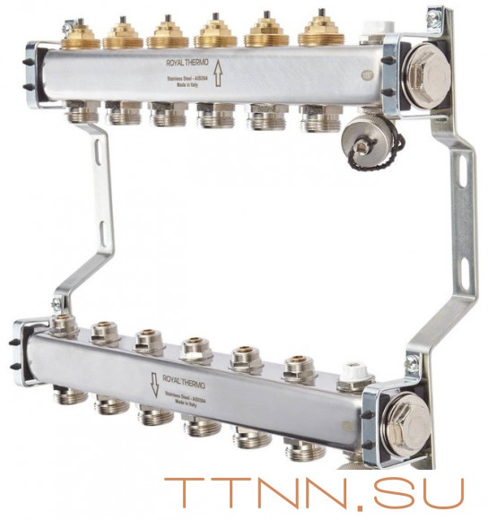 Для отопления Royal Thermo 1" ВР-3/4" НР, 3 выхода, нерж. (RTE 51.103)