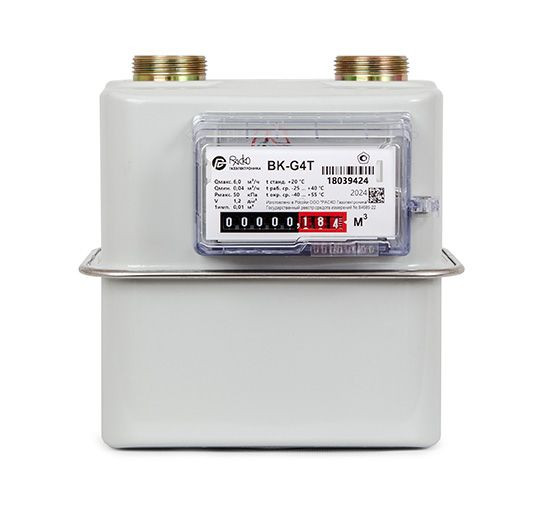 Счетчик газа ВК-G4Т Левый с ТК, 110 мм, 1 1/4 Раско Газэлектроника