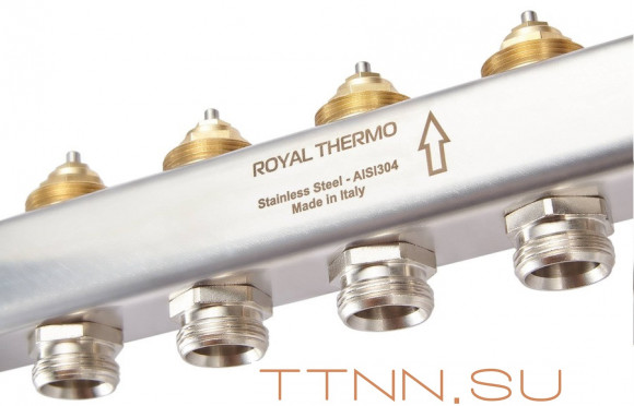 Для отопления Royal Thermo 1" ВР-3/4" НР, 6 выходов, нерж. (RTE 51.106)
