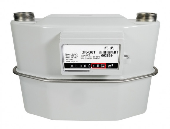 Счетчик газа ВК-G6Т Правый с ТК, 250 мм, 1 1/4 Раско Газэлектроника