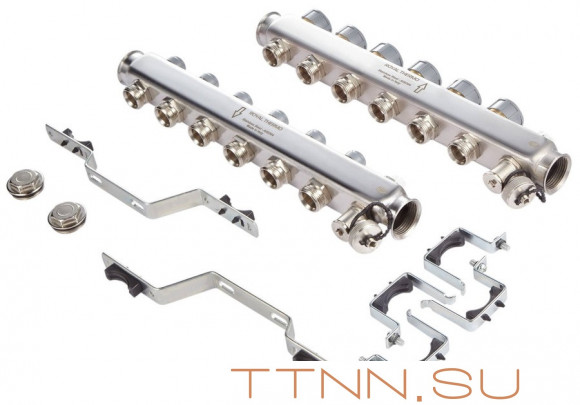 Для отопления Royal Thermo 1" ВР-3/4" НР, 8 выходов, нерж. (RTE 51.108) Для отопления Royal Thermo 1" ВР-3/4" НР, 8 выходов, нерж. (RTE 51.108)