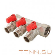 Коллектор с отсекающими кранами Valtec 3/4*2*1/2 VT.580 Коллектор с отсекающими кранами Valtec 3/4*2*1/2 VT.580