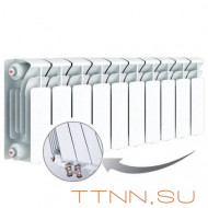 Радиатор биметаллический Rifar BASE 200 Ventil 10 секций Радиатор биметаллический Rifar BASE 200 Ventil 10 секций