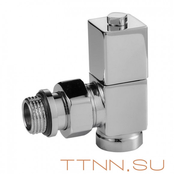 Набор вентелей Royal Thermo CUBE, УГЛОВОЙ, (2 шт) хром