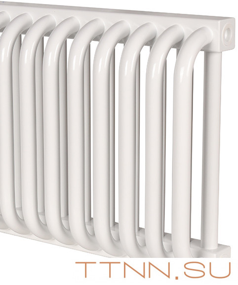 Стальной трубчатый радиатор 2-колончатый Rommer RST 2030/28 боковое подключение RAL9016