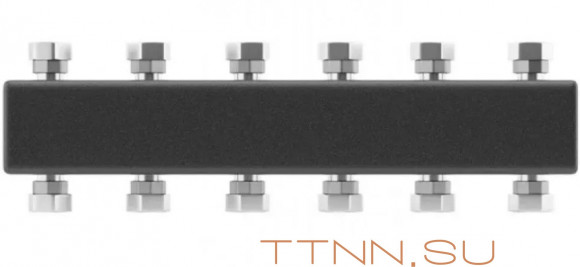 Распределительный коллектор Wester до 5 контуров с кронштейном Распределительный коллектор Wester до 5 контуров с кронштейном