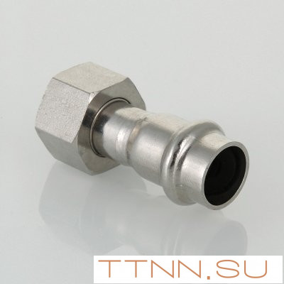 Соединитель из нержавеющей стали с накидной гайкой Valtec 22х3/4" Соединитель из нержавеющей стали с накидной гайкой Valtec 22х3/4"