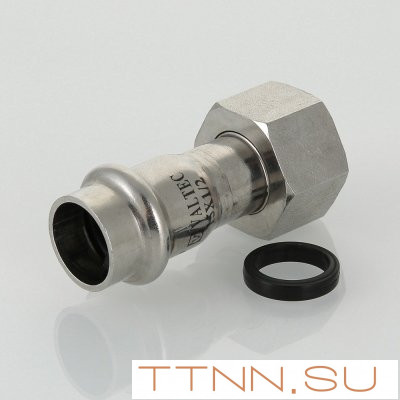 Соединитель из нержавеющей стали с накидной гайкой Valtec 22х3/4" Соединитель из нержавеющей стали с накидной гайкой Valtec 22х3/4"