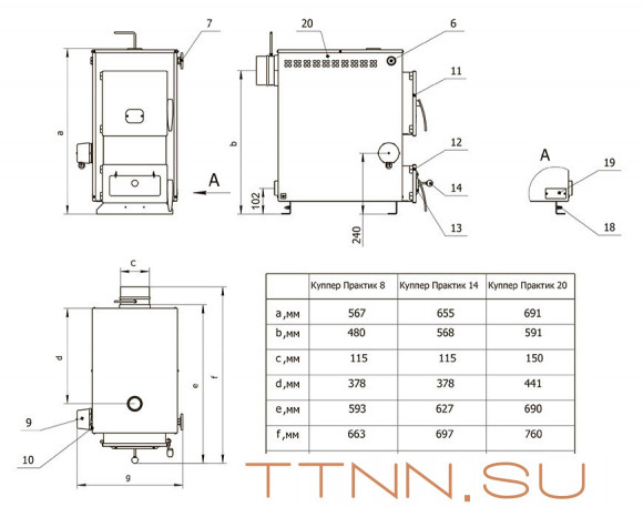 Твердотопливный котел Теплодар КУППЕР ПРАКТИК -20