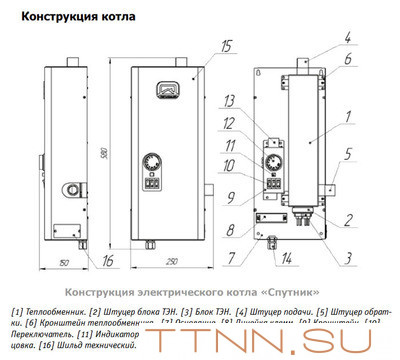 Электрический котел Теплодар СПУТНИК электро 9 белый