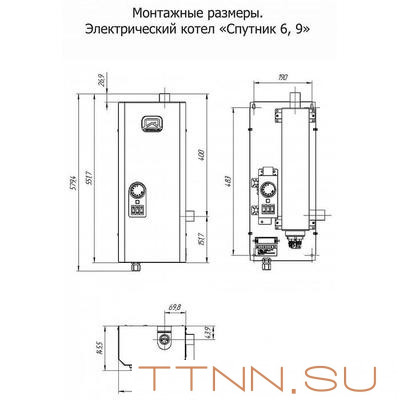Электрический котел Теплодар СПУТНИК электро 9 черный