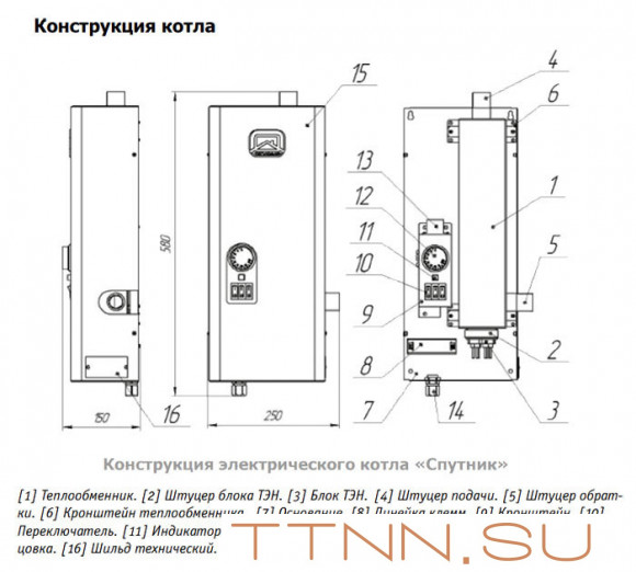 Электрический котел Теплодар СПУТНИК электро 9 черный