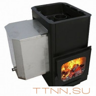 Печь Варвара Мини навесная, укороченная топка, панорамная дверь