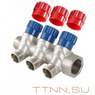 Коллектор с регулировочными вентилями и наружной резьбой Valtec 3/4*4*1/2 VT.560.N Коллектор с регулировочными вентилями и наружной резьбой Valtec 3/4*4*1/2 VT.560.N