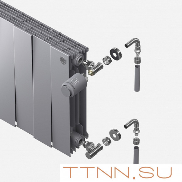 Набор термостатический Royal Thermo DESIGN PRO угловой М30х1,5 1/2" (Хром полированный)