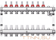 Коллектор для теплого пола Wester 1"-3/4 в сборе с расходомерами на 8 выходов Коллектор для теплого пола Wester 1"-3/4 в сборе с расходомерами на 8 выходов