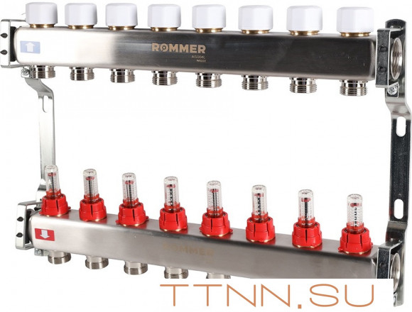 Для отопления Rommer 1"/3/4"x8 с расходомерами (RMS-1200-000008) Для отопления Rommer 1"/3/4"x8 с расходомерами (RMS-1200-000008)