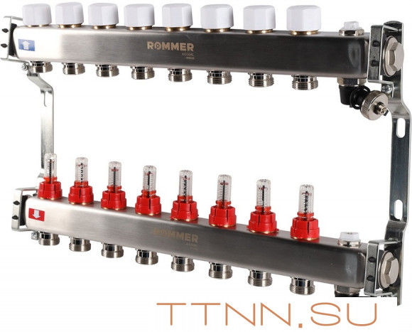 Для отопления Rommer 1"/3/4"x8 с расходомерами (RMS-1201-000008) Для отопления Rommer 1"/3/4"x8 с расходомерами (RMS-1201-000008)