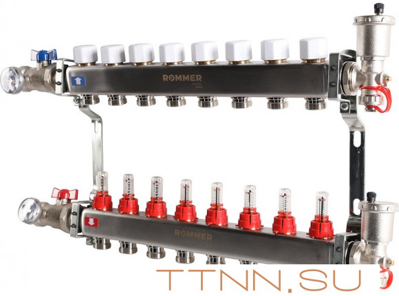 Для отопления Rommer 1"/3/4"x8 с расходомерами (RMS-1210-000008) Для отопления Rommer 1"/3/4"x8 с расходомерами (RMS-1210-000008)